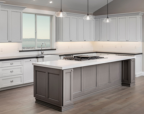 picture of installed cabinets in a kitchen