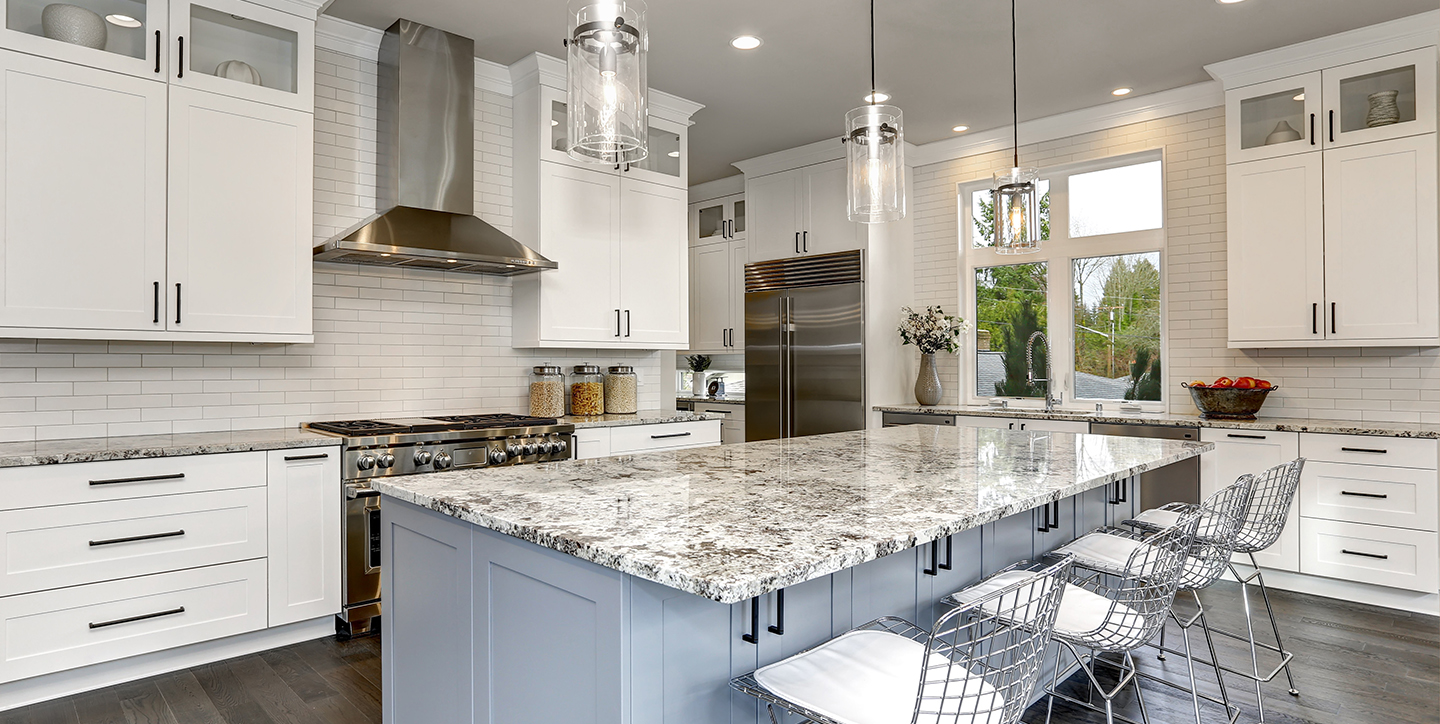 image of full kitchen with island